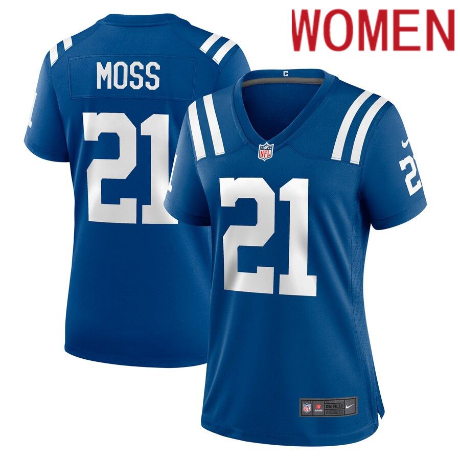 Women Indianapolis Colts #21 Zack Moss Nike Royal Game Player NFL Jersey
